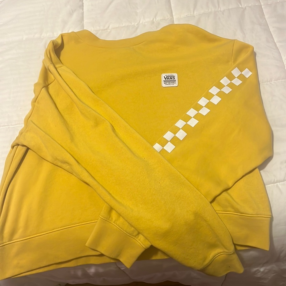 Yellow Checkered Vans Sweater Cropped
